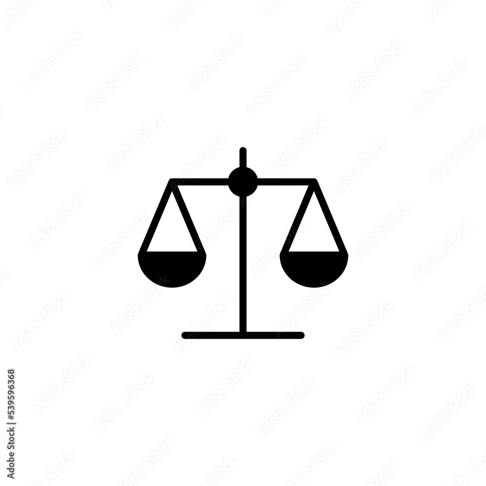 Scales icon vector illustration. Law scale icon. Justice sign and symbol Scales icon vector illustration. Law scale icon. Justice sign and symbol