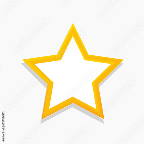 Vector yellow star on a white background with outline style