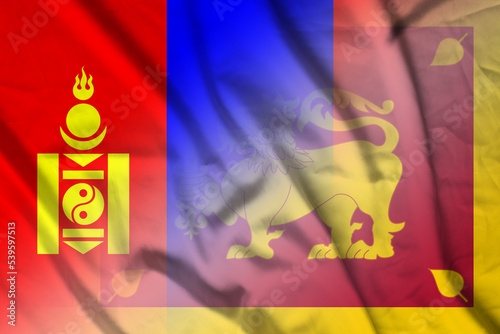 Mongolia and Sri Lanka political flag international negotiation LKA MNG