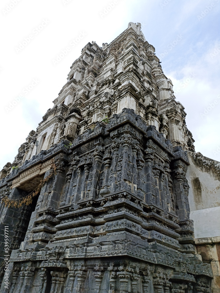Side view of God chinthala venkata ramana temple, Andhra Pradesh, India