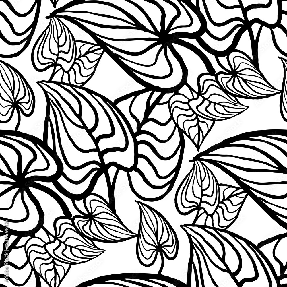 Nature seamless pattern with hand drawn twig, tree branch with leaves, tropical forest, summer time. Ecological rural theme for poster print, wrapping paper, wallpaper, clothes textile, fabric design. Nature seamless pattern with hand drawn twig, tree branch with leaves, tropical forest, summer time. Ecological rural theme for poster print, wrapping paper, wallpaper, clothes textile, fabric design.