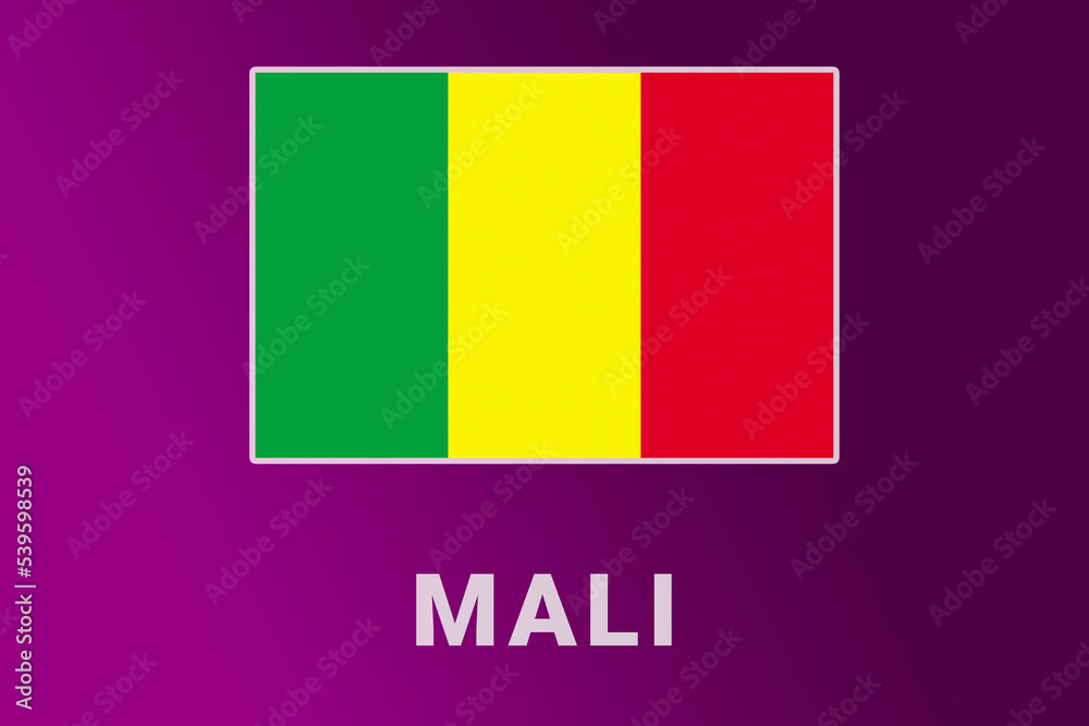 Fototapeta premium Mali flag. ML national banner. Mali patriotism symbol and name.
