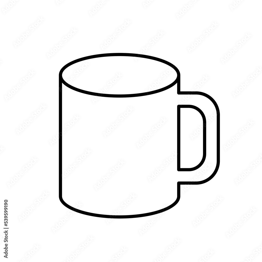 Classic mug outline vector black icon. EPS 10..... Isolated simple illustration. Cup symbol on white. Mugs for tee, cofe. Suitable for cafes teahouses. Drink bars restaurants interior decor logo. Classic mug outline vector black icon. EPS 10..... Isolated simple illustration. Cup symbol on white. Mugs for tee, cofe. Suitable for cafes teahouses. Drink bars restaurants interior decor logo.