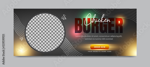 Delicious food menu social media cover timeline template