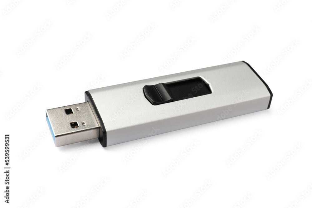 Modern usb flash drive isolated on white Modern usb flash drive isolated on white