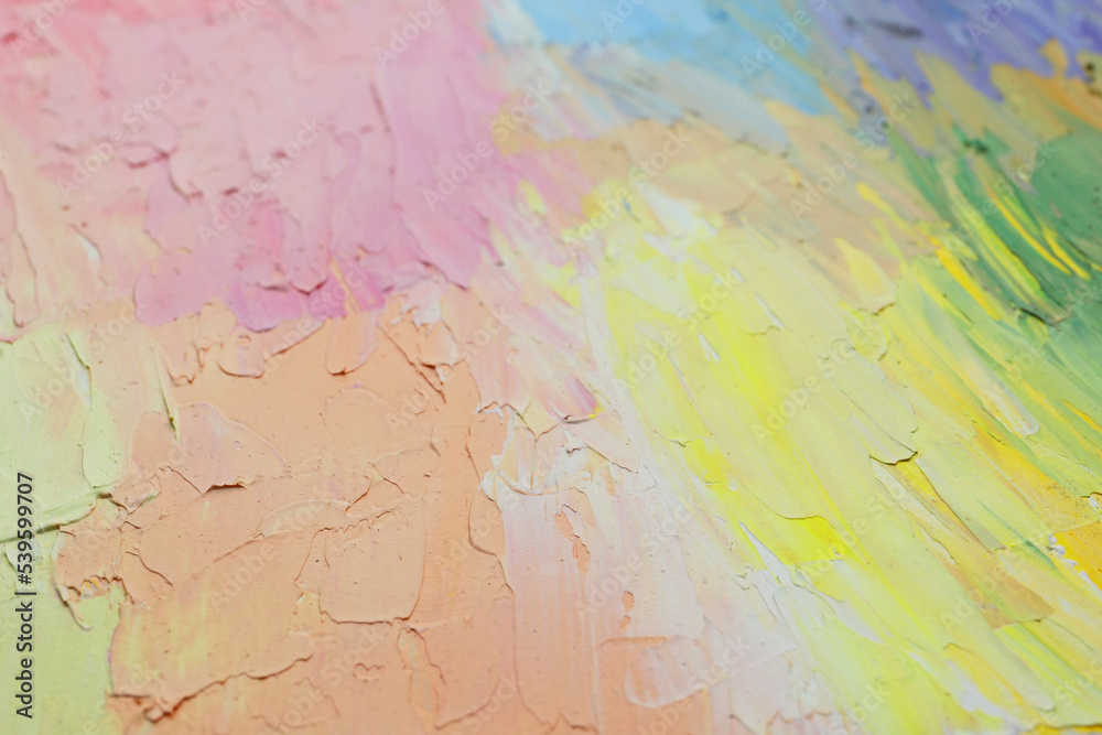 Beautiful strokes of pastel oil paints as background, closeup