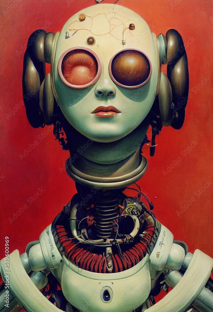 La Robot is a series of vintage floral female robots generated with AI