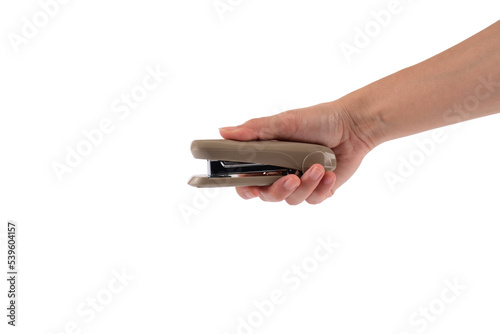 Stapler Pliers and a hand on a transparent background