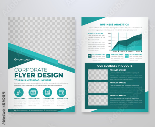 a4 flyer template design with double sided concept and modern layout style use for business presentation and marketing poster