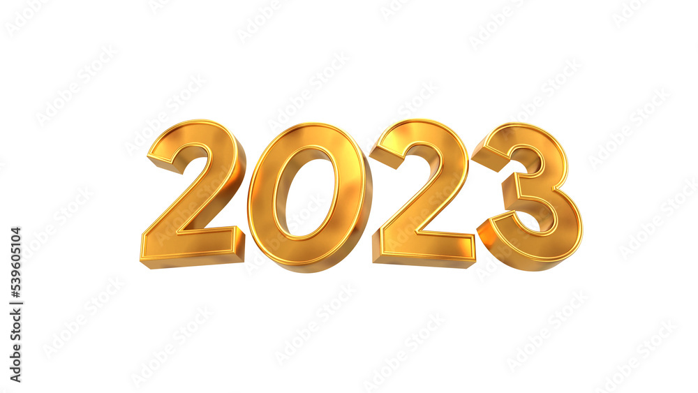 3d illustration text number 2023 gold color font bold style with transparent background rendering 3d illustration text number 2023 gold color font bold style with transparent background rendering