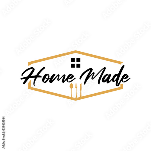 Bakery, cooking and Home baking lettering logo design template