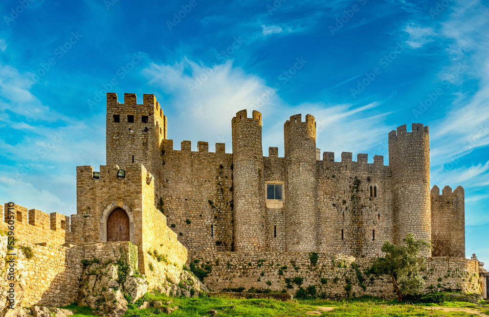 Medieval castle of the Obidos Vilage in Portugal - Travel concept