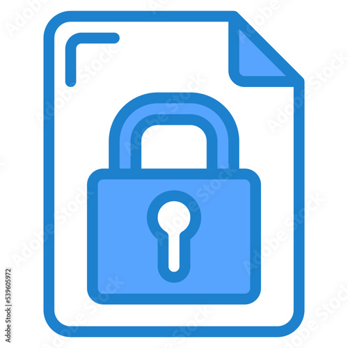 Lock blue style icon