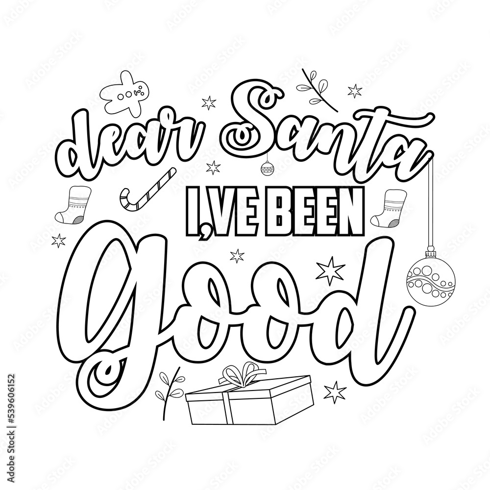 Merry Christmas Coloring page. Christmas line art coloring page design ...