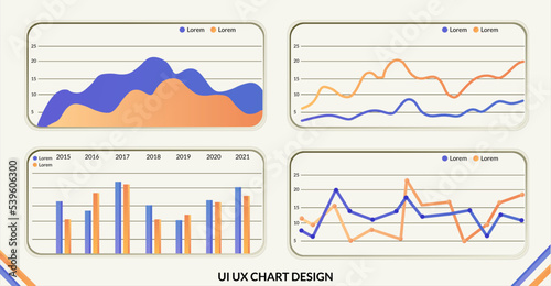 Statistical infographic elements for website, charts, graphs, UI, UX. Info chart elements. data analytics. Modern dashboard. Finance, web, mobile apps. interface