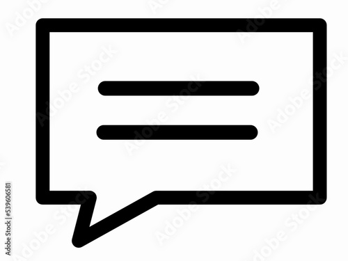 Speech bubble  chatting icon  with two lines 