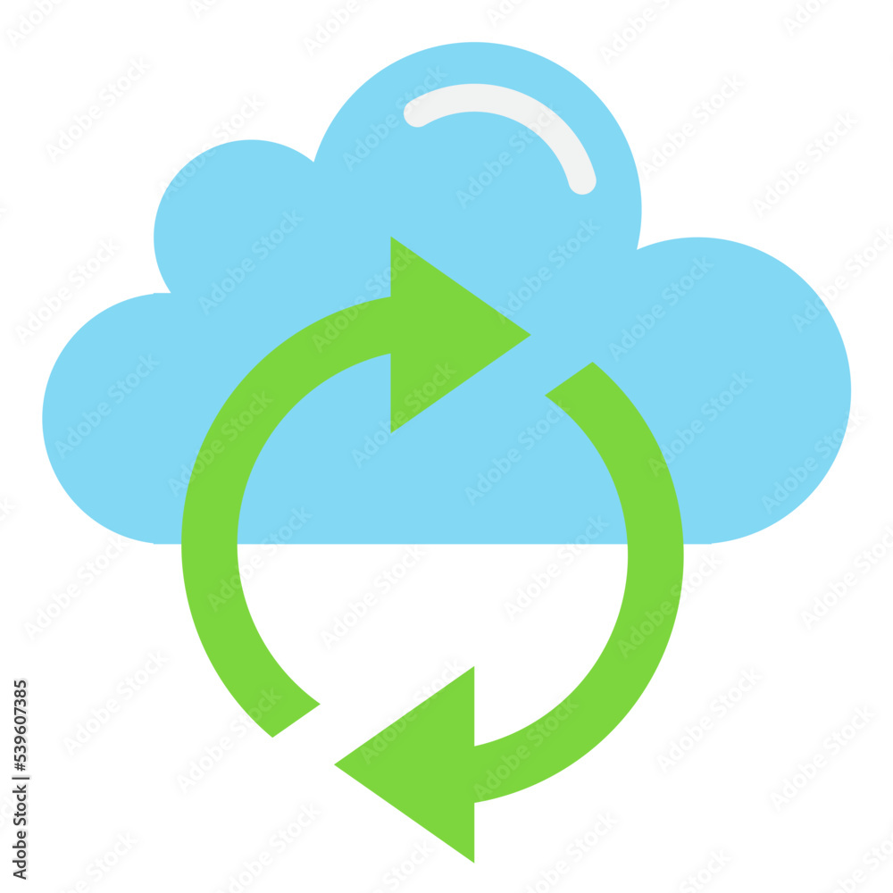 Cloud reuse flat style icon Cloud reuse flat style icon