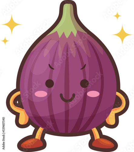 得意気な顔をしたかわいいイチジクのキャラクターのイラスト