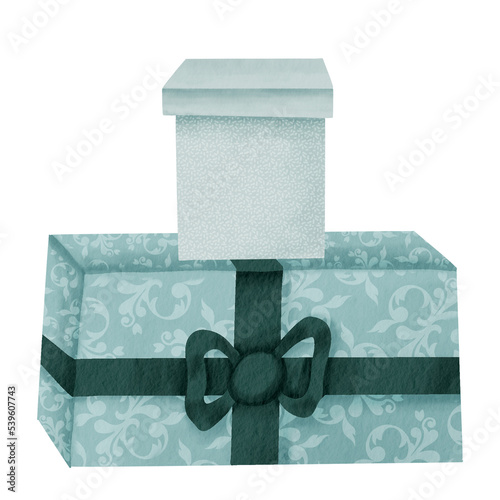Gift boxes. Clipart element for design. A set of isolated illustrations in watercolor style.