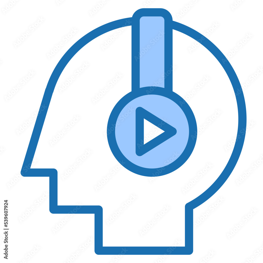 Headphone blue style icon Headphone blue style icon