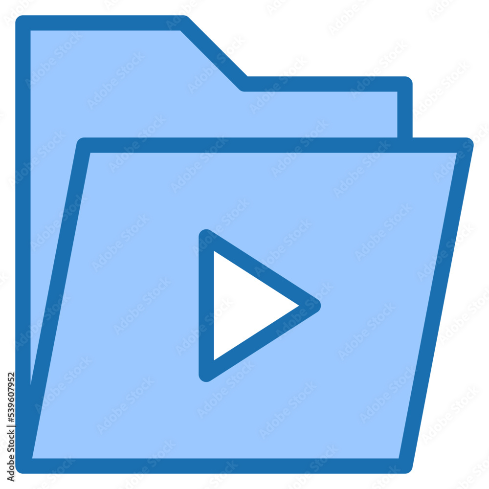 Open VDO folder blue style icon Open VDO folder blue style icon