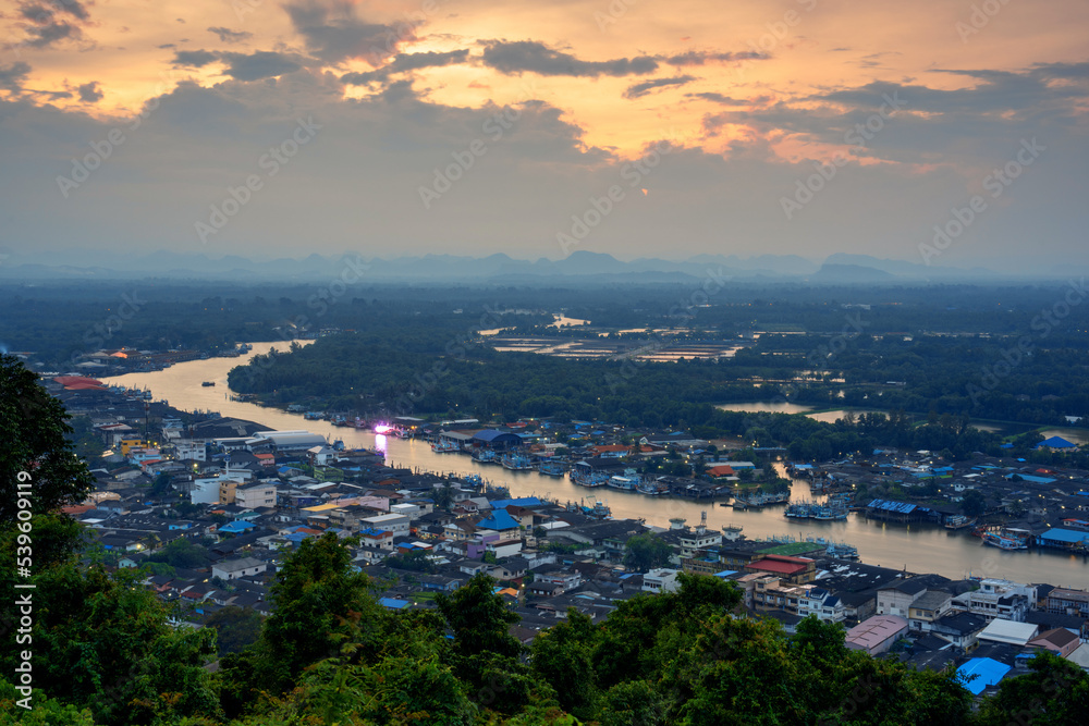 Khao Matsee Viewpoint famous tourist attractions of Chumphon, Thailand.