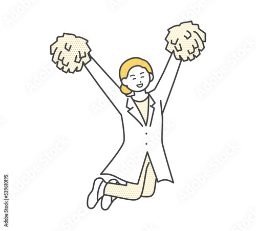 Wallpaper Mural 応援する医療従事者の全身のイラスト素材 Torontodigital.ca