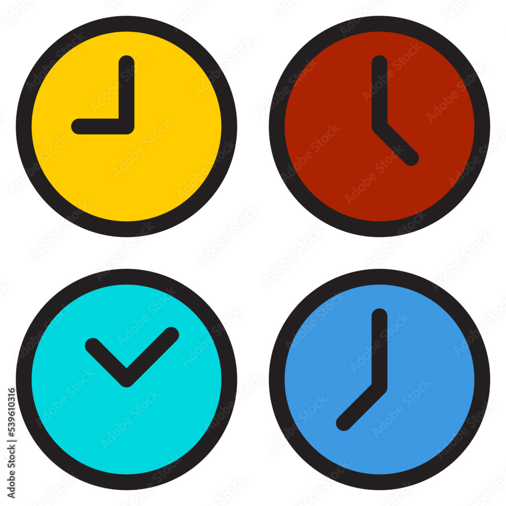 Multiple time zone color line style icon Multiple time zone color line style icon