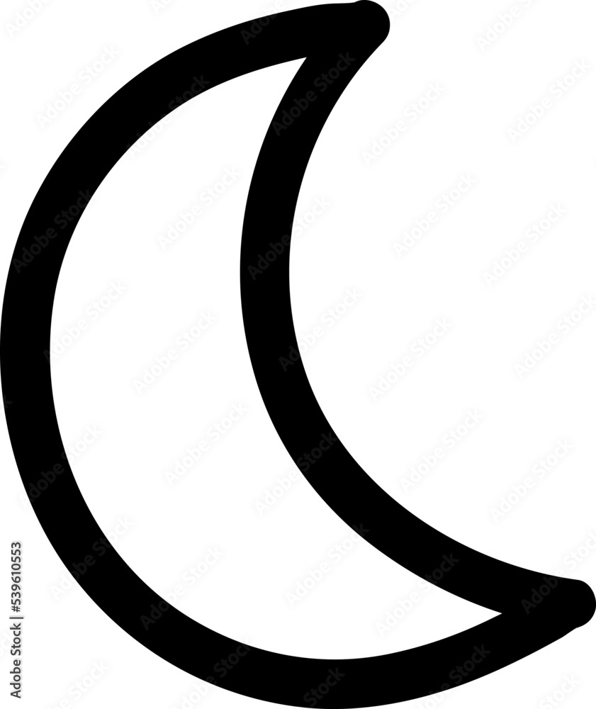 Outline moon icon. illustration vector symbol..eps Outline moon icon. illustration vector symbol..eps