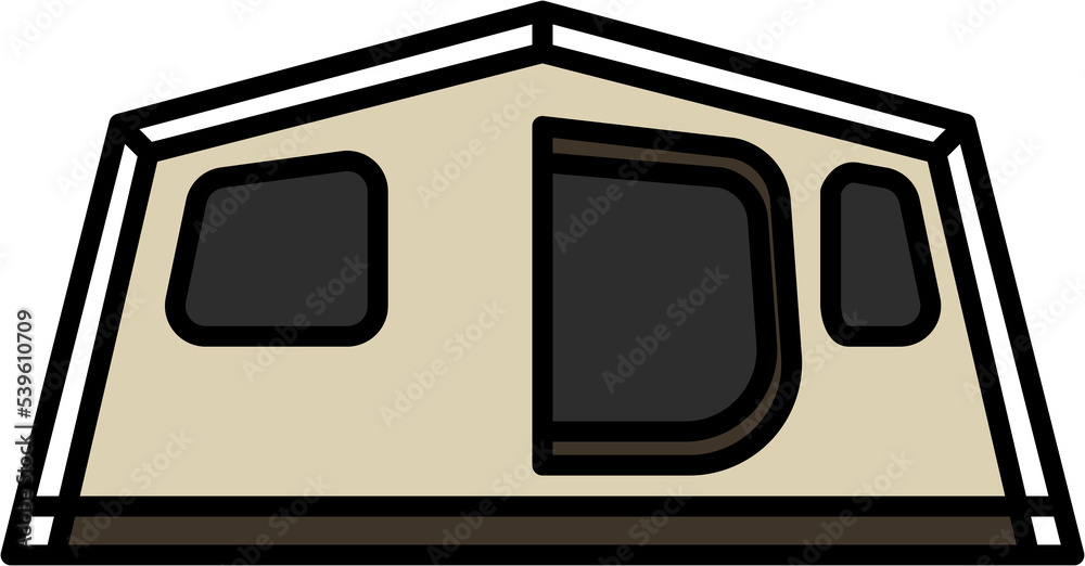 camping tent outline drawing