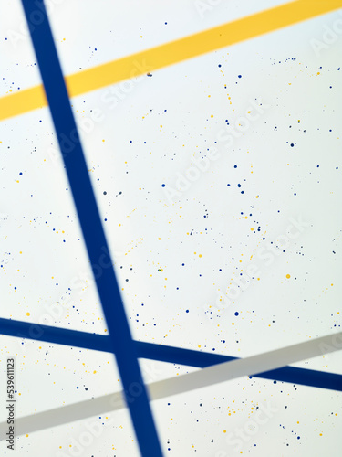 現代アート素材　縦位置　青　黄　灰