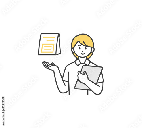 医薬品の説明をする医療従事者のイメージイラスト素材