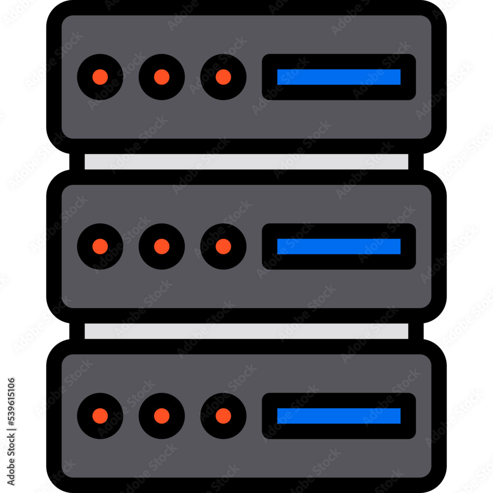 Server blue outline icon Server blue outline icon