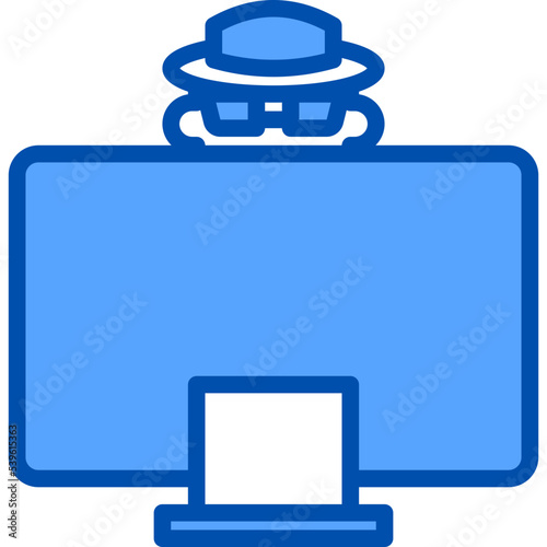 Hacker blue outline icon