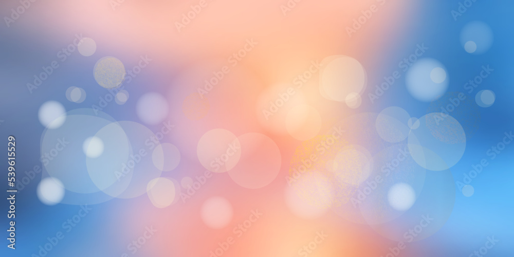 Vector winter background, blur and bokeh effect