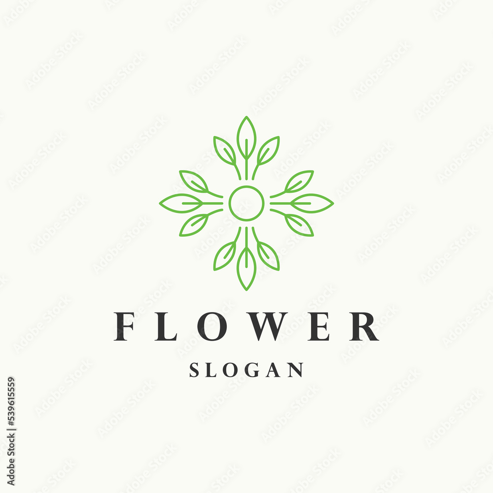Flower logo icon design template vector illustration