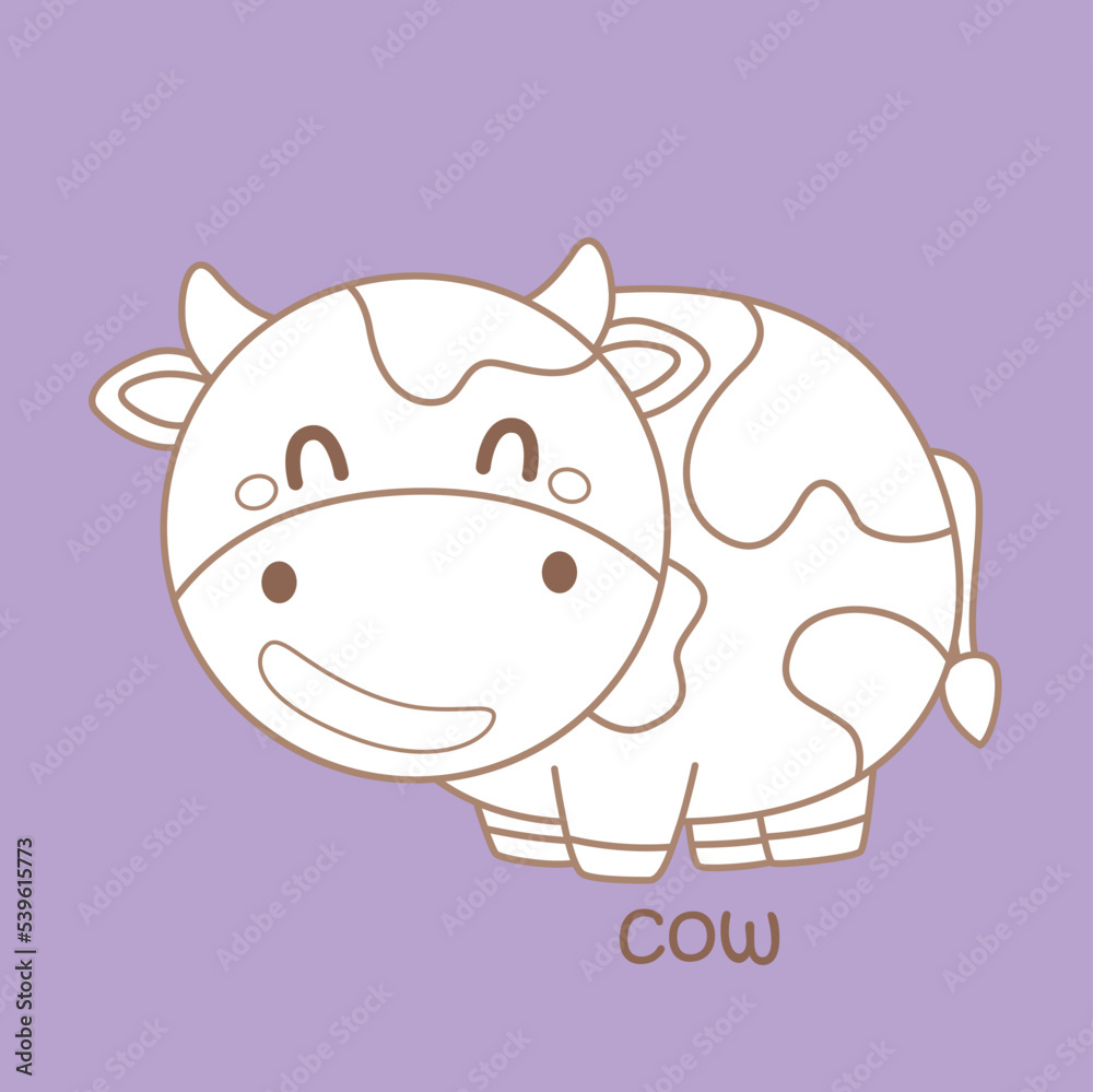 Alphabet C For Cow Digital Stamp