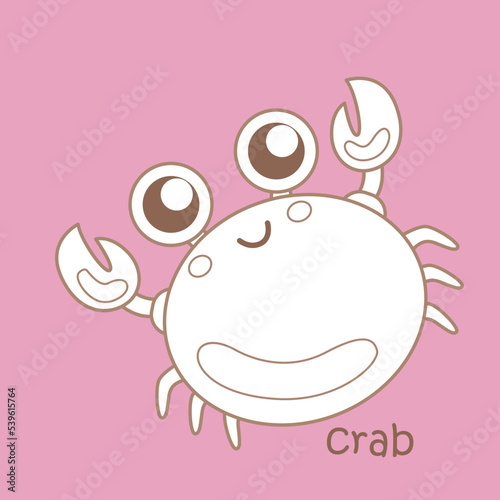 Alphabet C For Crab Digital Stamp