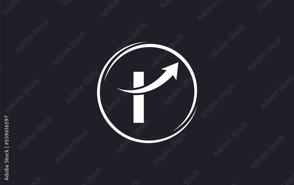 Growth arrow icon and financial circle logo design with the letters and alphabets Growth arrow icon and financial circle logo design with the letters and alphabets