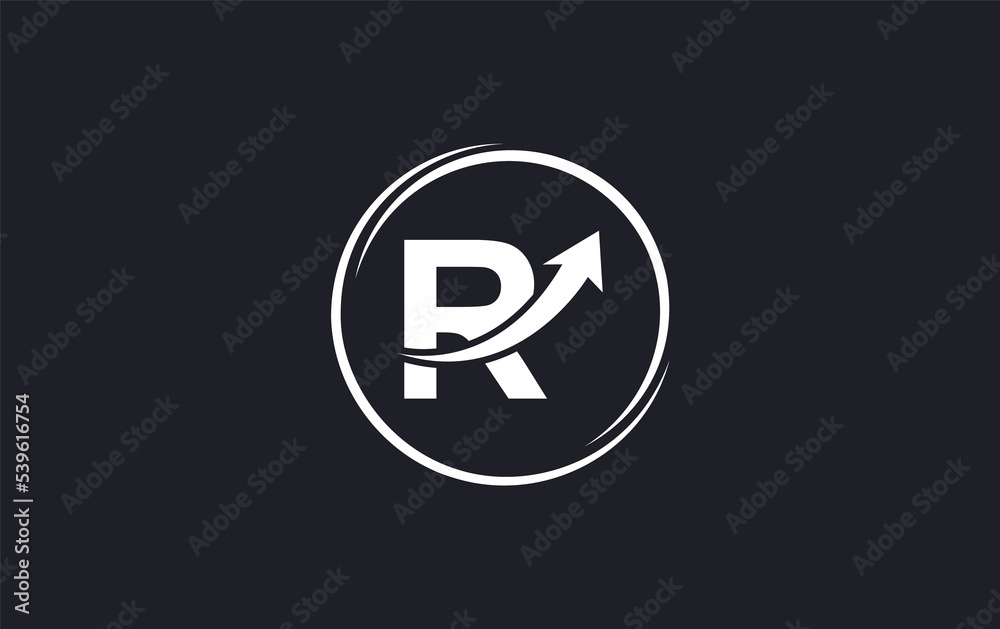 Growth arrow icon and financial circle logo design with the letters and alphabets Growth arrow icon and financial circle logo design with the letters and alphabets