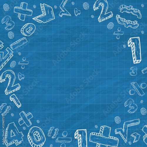 chalkboard math background symbols formulas, , eudcation background, vector