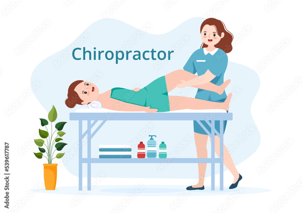 Chiropractor Flat Cartoon Hand Drawn Templates Illustration of Patient in Physiotherapy Rehabilitation with Osteopathy Specialist Natural Treatment Chiropractor Flat Cartoon Hand Drawn Templates Illustration of Patient in Physiotherapy Rehabilitation with Osteopathy Specialist Natural Treatment