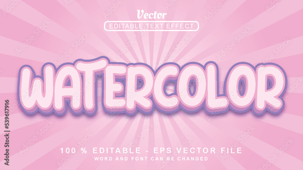 Editable 3d text effect pink watercolor fun style isolated on pink background Editable 3d text effect pink watercolor fun style isolated on pink background
