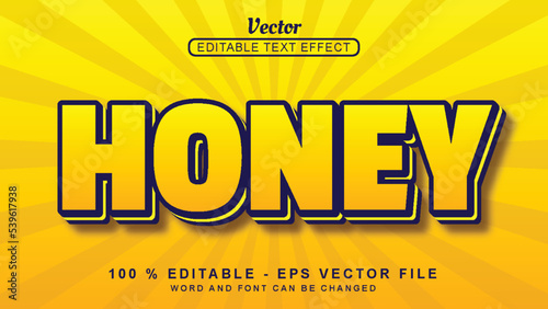 Editable 3d text effect orange honey simple style isolated on orange background