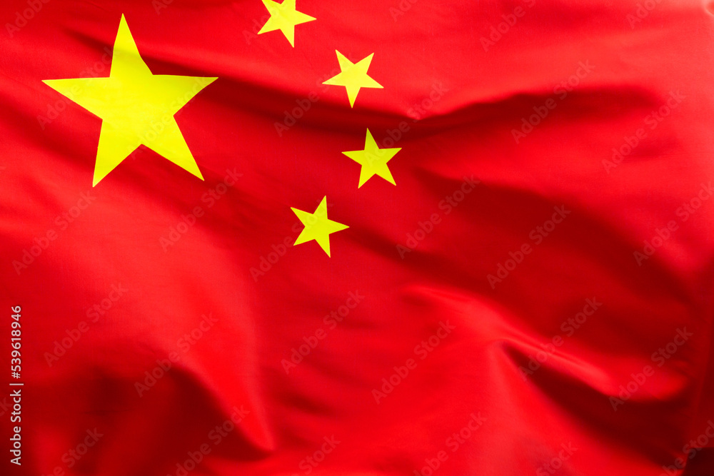 Close up of China flag background Close up of China flag background