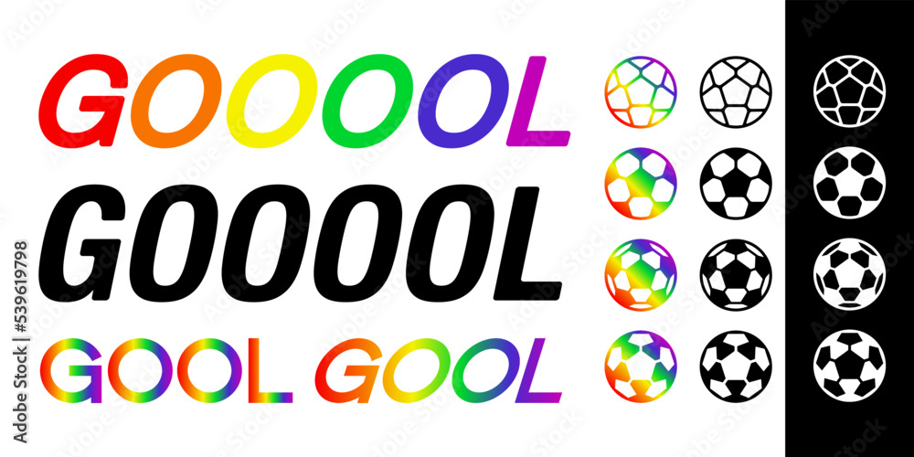 Fototapeta premium GOALゴールのタイトル文字テキスト、ベクターイラスト素材