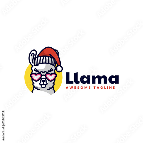 Vector Logo Illustration Llama Simple Mascot Style © Artnivora