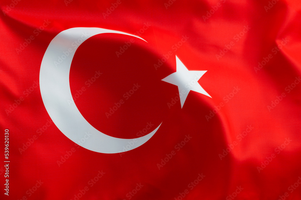 Obraz premium Close up of Turkish flag background