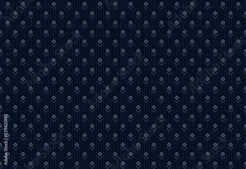 Abstract  masculine geometric mini square n stripe seamless pattern. Dark blue and gray element composition on blue background. For print block apparel textile ladies dress man shirt menswear fashion