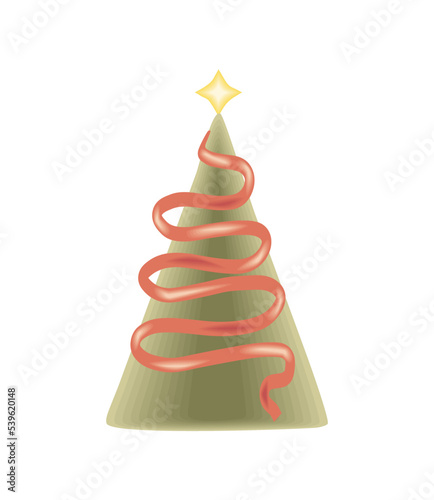 christmas tree with ribbon